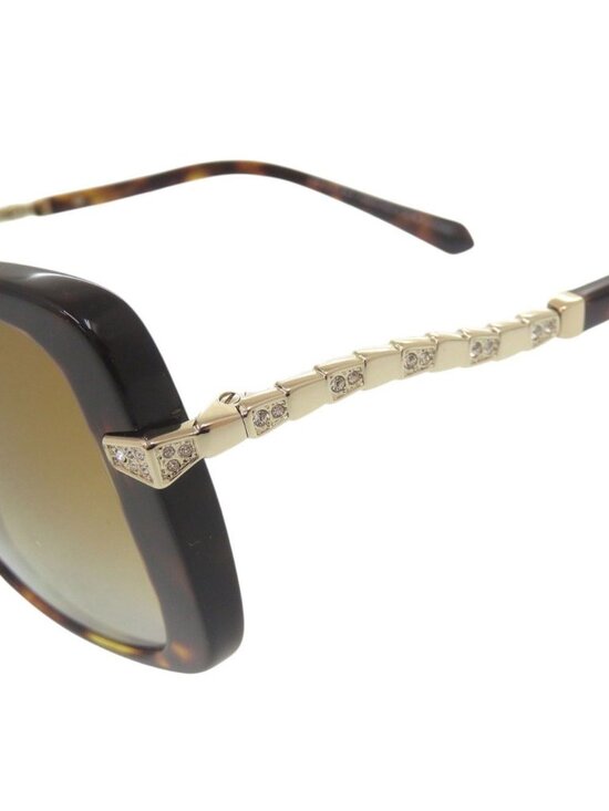 Bvlgari Serpenti Acetate Metal Line Stone Brown Sunglasses Eyewear main image 8